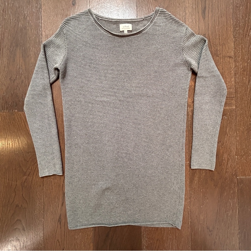 Wilfred Silk Cashmere Blend Sweater Long Sleeve Soft Ribbed Womens XS